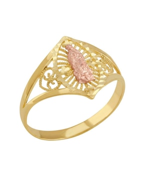 Anillo circular Joyería M De Leon 10 k de oro zirconia pulido