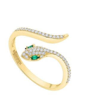 Anillo de serpiente Joyería M De Leon 10 k de oro zirconia pulido