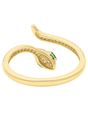 Anillo de serpiente Joyería M De Leon 10 k de oro zirconia pulido
