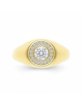 Anillo circular Joyería M De Leon 10 k de oro zirconia pulido