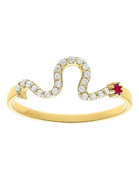 Anillo de serpiente Joyería M De Leon 10 k de oro zirconia pulido