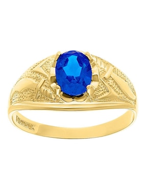 Anillo ovalado Joyería M De Leon 10 k de oro zirconia pulido