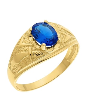 Anillo ovalado Joyería M De Leon 10 k de oro zirconia pulido
