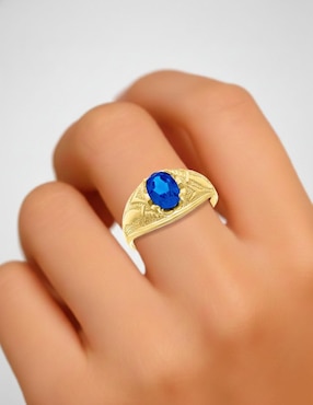 Anillo ovalado Joyería M De Leon 10 k de oro zirconia pulido