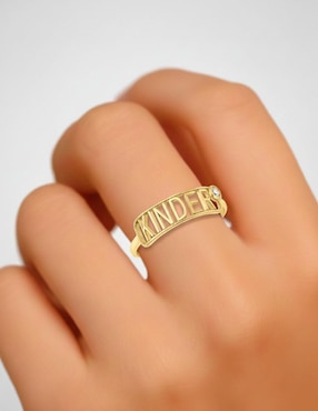 Anillo rectangular Joyería M De Leon 10 k de oro zirconia pulido
