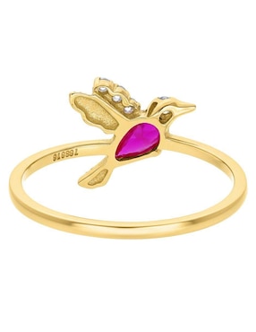 Anillo de colibrí Joyería M De Leon 10 k de oro zirconia pulido