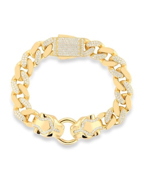 Pulsera Joyerias Bizzarro de oro amarillo con zirconia 14 K con acabado brillante