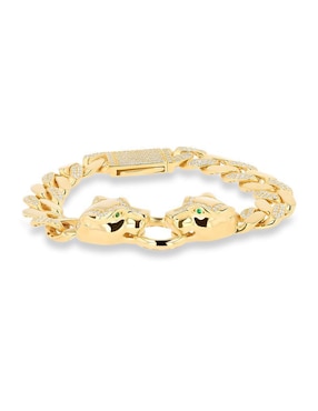 Pulsera Joyerias Bizzarro de oro amarillo con zirconia 14 K con acabado brillante