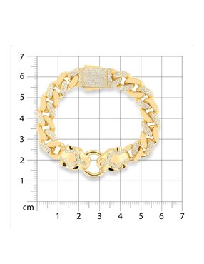Pulsera Joyerias Bizzarro de oro amarillo con zirconia 14 K con acabado brillante