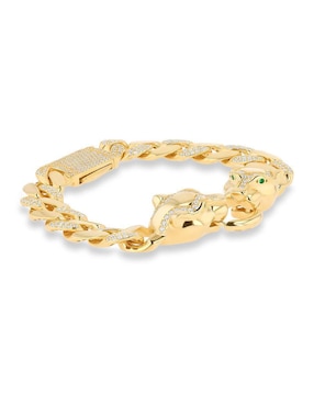 Pulsera Joyerias Bizzarro de oro amarillo con zirconia 14 K con acabado brillante