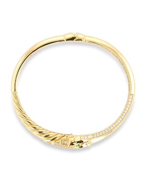 Pulsera Joyerias Bizzarro de oro amarillo con zirconia 14 K con acabado brillante