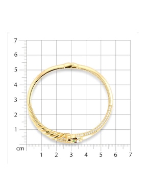 Pulsera Joyerias Bizzarro de oro amarillo con zirconia 14 K con acabado brillante