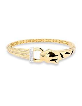 Pulsera Joyerias Bizzarro de oro amarillo con zirconia 14 K con acabado brillante
