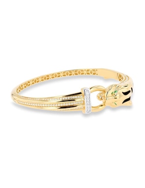 Pulsera Joyerias Bizzarro de oro amarillo con zirconia 14 K con acabado brillante