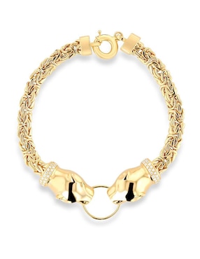 Pulsera Joyerias Bizzarro de oro amarillo con zirconia 14 k con acabado brillante
