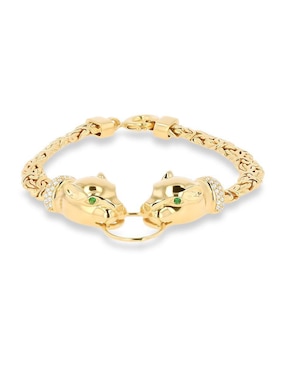 Pulsera Joyerias Bizzarro de oro amarillo con zirconia 14 k con acabado brillante