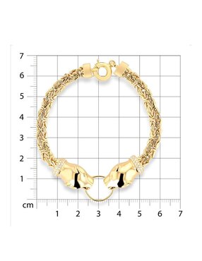 Pulsera Joyerias Bizzarro de oro amarillo con zirconia 14 k con acabado brillante