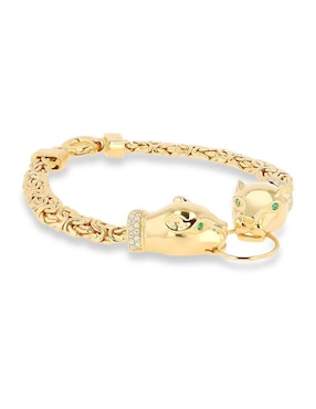 Pulsera Joyerias Bizzarro de oro amarillo con zirconia 14 k con acabado brillante