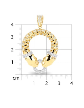 Dije de jaguar Joyerias Bizzarro de oro amarillo 14 K zirconia