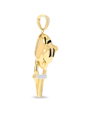 Dije de jaguar Joyerias Bizzarro de oro amarillo 14 K zirconia