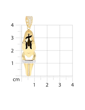 Dije de jaguar Joyerias Bizzarro de oro amarillo 14 K zirconia