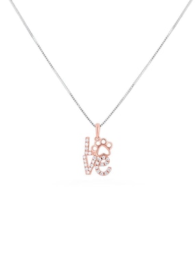 Collar love de huella Joyerias Bizzarro de oro rosa 14 K