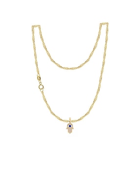 Collar con dije de mano de Fátima Abba Joyas de oro 10 K