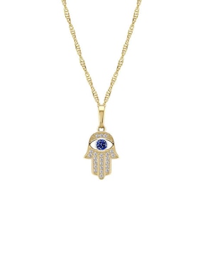 Collar con dije de mano de Fátima Abba Joyas de oro 10 K