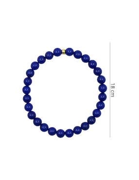 Pulsera Mancini de oro con lapislázuli 10 K con acabado liso
