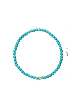 Pulsera Mancini de oro con turquesa 10 K con acabado liso