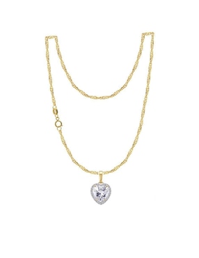 Collar con dije de corazón Abba Joyas de oro 10 K
