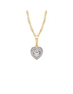 Collar con dije de corazón Abba Joyas de oro 10 K
