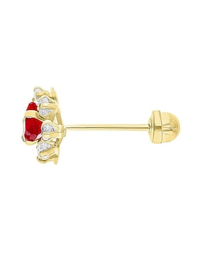 Arete individual triangular Joyería M De Leon de oro 10 K con acabado brillante zirconia