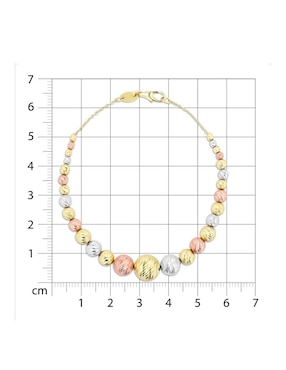 Pulsera Joyerias Bizzarro de oro florentino 14 k con acabado brillante