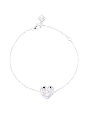 Pulsera Joyerias Bizzarro de oro blanco con diamante 14 k con acabado brillante