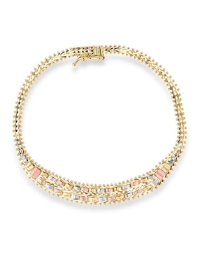 Pulsera Joyerias Bizzarro de oro florentino 14 k con acabado brillante