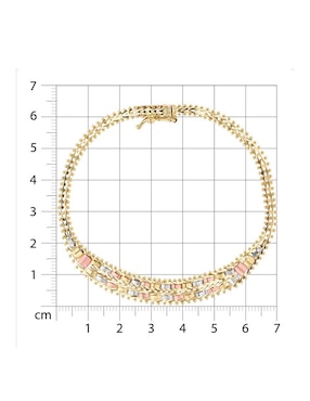 Pulsera Joyerias Bizzarro de oro florentino 14 k con acabado brillante