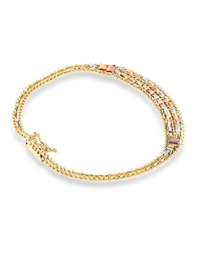 Pulsera Joyerias Bizzarro de oro florentino 14 k con acabado brillante