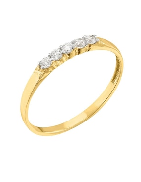 Anillo circular Joyería M De Leon 10 k de oro zirconia brillante