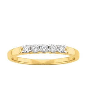 Anillo circular Joyería M De Leon 10 k de oro zirconia brillante