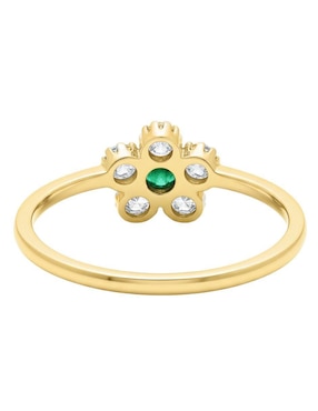 Anillo de flor Joyería M De Leon 10 k de oro zirconia brillante