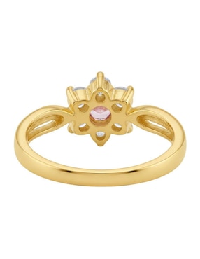 Anillo de flor Joyería M De Leon 10 k de oro zirconia brillante