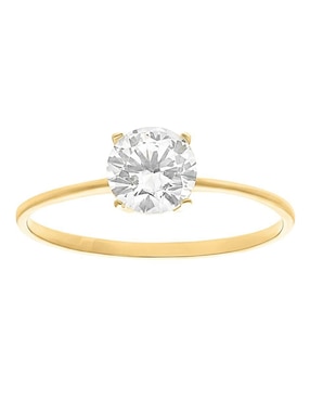 Anillo circular Joyería M De Leon 10 k de oro zirconia brillante