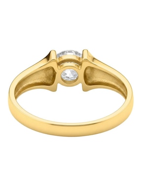 Anillo circular Joyería M De Leon 10 k de oro zirconia brillante