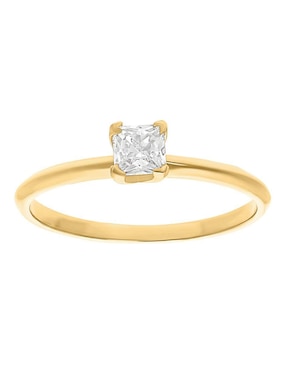 Anillo circular Joyería M De Leon 10 k de oro zirconia brillante