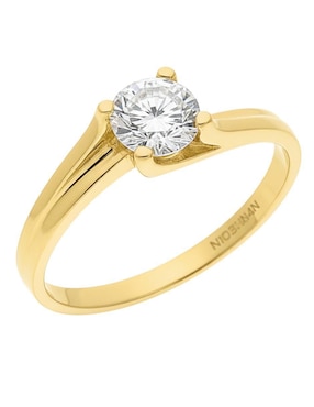 Anillo circular Joyería M De Leon 10 k de oro zirconia brillante