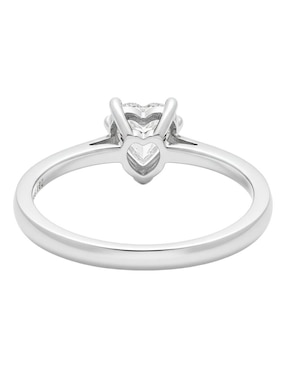 Anillo de corazón Joyería M De Leon 10 k de oro blanco zirconia pulido