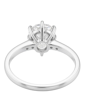 Anillo circular Joyería M De Leon 10 k de oro blanco zirconia pulido