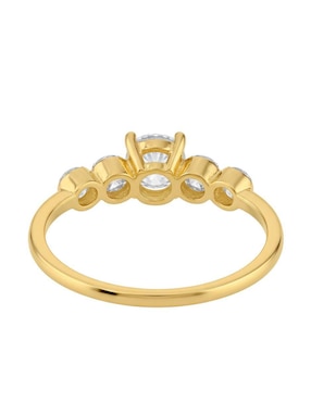 Anillo circular Joyería M De Leon 10 k de oro zirconia brillante