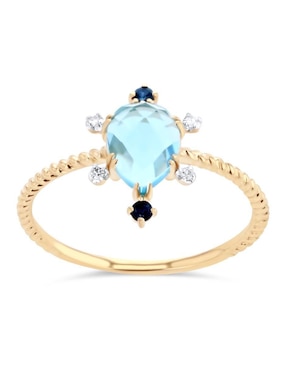 Anillo Joyerias Bizzarro 14 k de oro amarillo diamante brillante